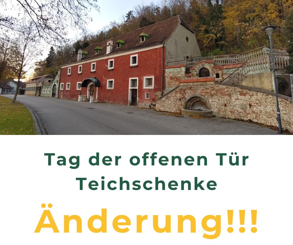 Änderung! Termin „Tag der offenen Teichschenke“ findet ohne Begehung statt! 24. Juni um 19 Uhr (!) im Pop-Up by Schmid